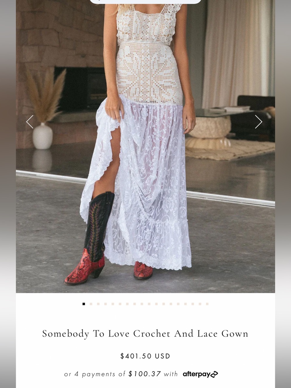 Chasing Unicorns Somebody To Love Crochet and Lace Gown Skirt - White